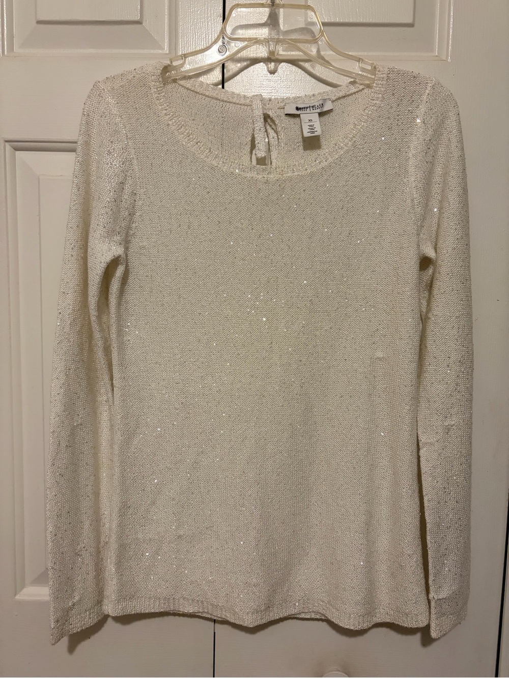 White House Black Market White Open-Knit Sweater